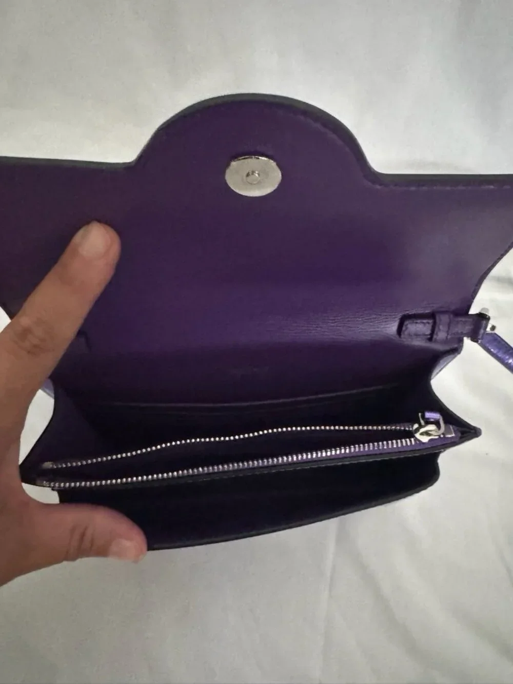 Authentic Versace Mini Crossbody Purple Leather Medusa Logo